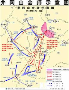 井冈山会师线路图 井冈山会师线路图