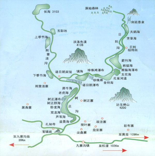 九寨沟旅游地图 九寨沟旅游地图