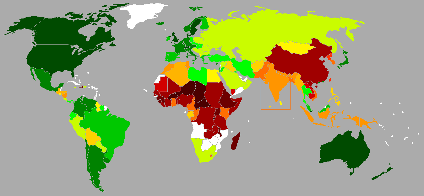 1966年数据,白色为未独立国家 1966年数据,白色为未独立国家