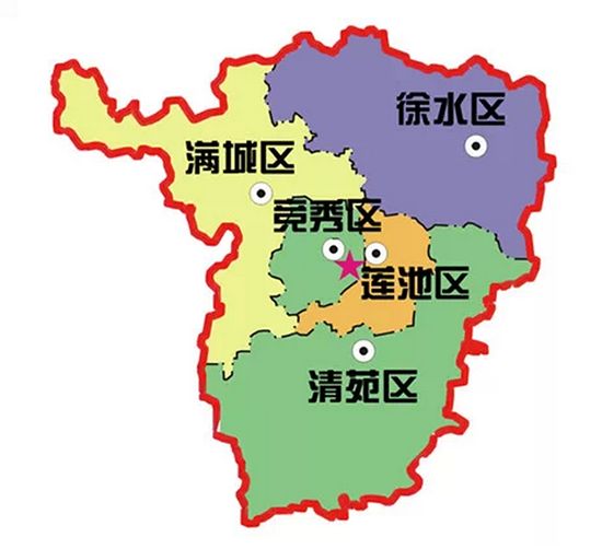 竞秀区在保定市区的位置