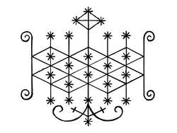 火铁政治和战争之神奥贡 (Ogoun) 的象徵