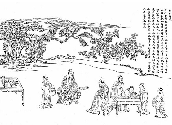 《孔子圣迹图》之《学琴师襄》 《孔子圣迹图》之《学琴师襄》