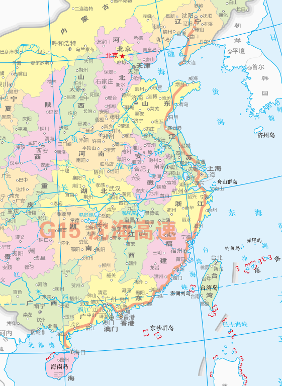 瀋海高速公路走向略图 瀋海高速公路走向略图