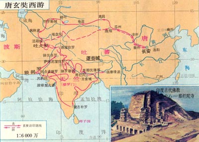 玄奘西行地图 玄奘西行地图