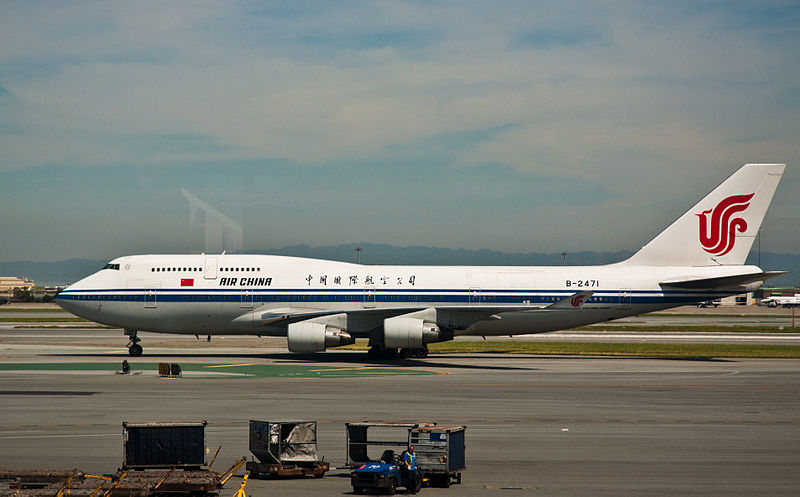 中国国际航空的飞机在SFO机场