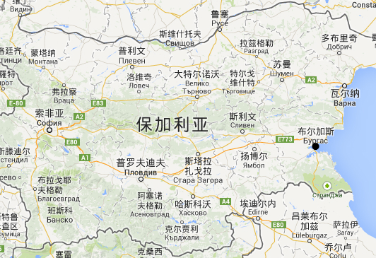 图中黑点为布尔加斯所在位置 图中黑点为布尔加斯所在位置