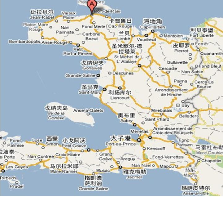 海地共和国和平港位置图