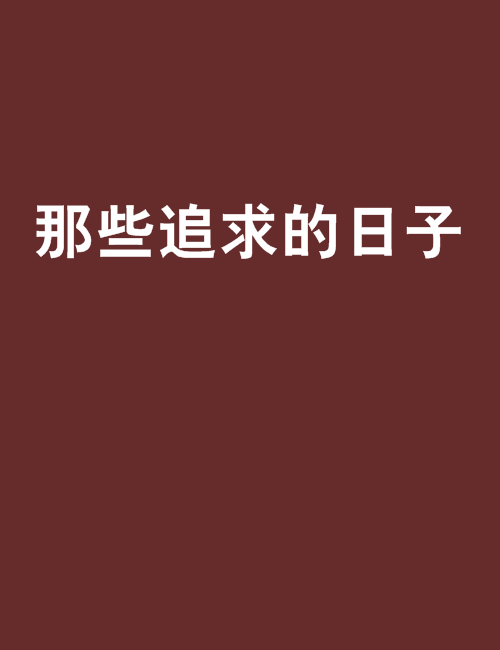 那些追求的日子