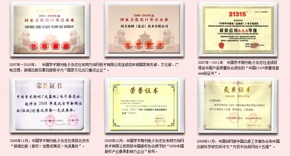 公司荣誉 公司荣誉