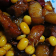 红烧肉焖黄豆