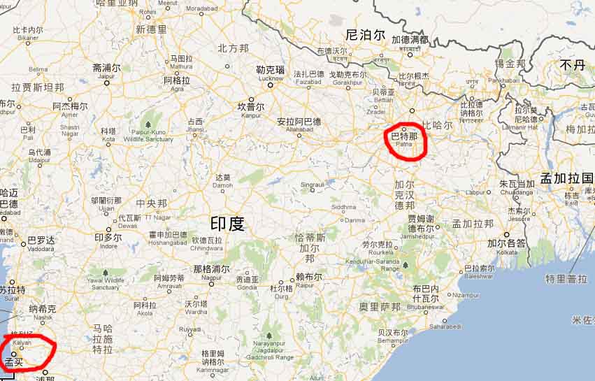 那烂陀寺所在地巴特那的位置 那烂陀寺所在地巴特那的位置