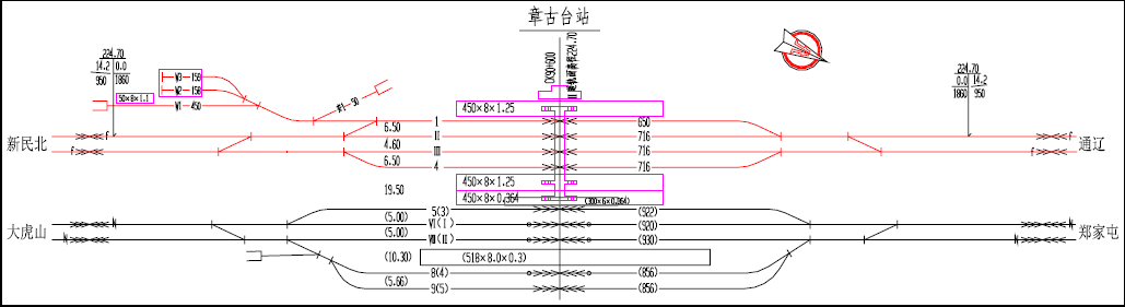 章古台站平面布置图 章古台站平面布置图