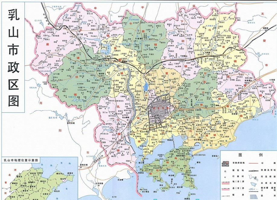 乳山市政区图 乳山市政区图
