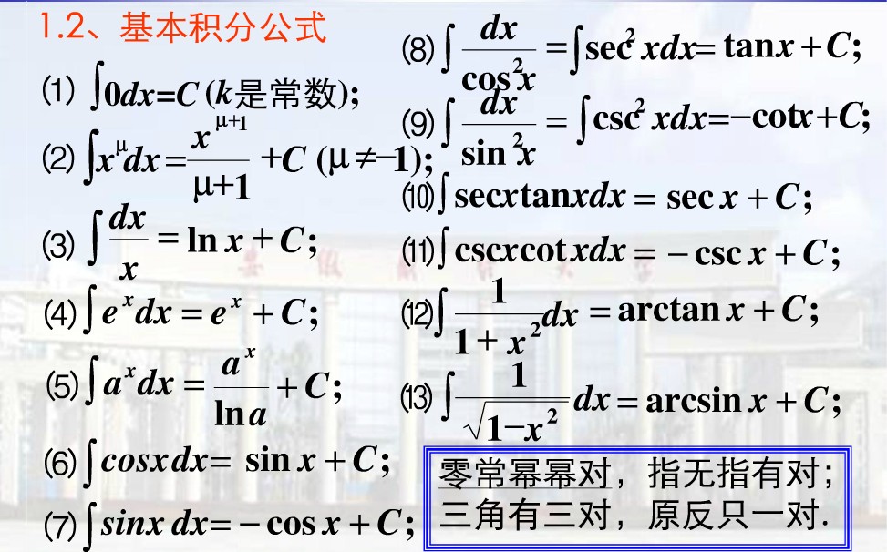 积分公式 积分公式