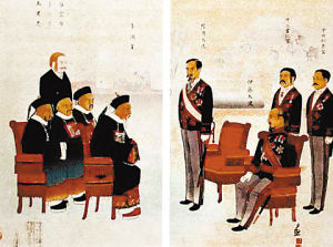 中日签订《马关条约》的场景（右四为伊藤博文）