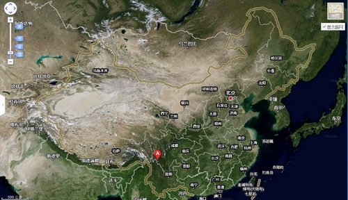 稻城亚丁机场位置示意图