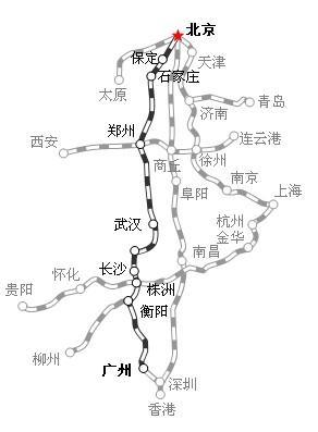 京广铁路线路走向 京广铁路线路走向