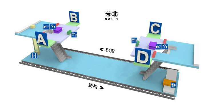 亮马桥站站内立体图 亮马桥站站内立体图