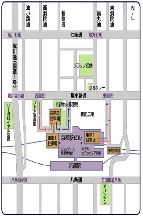 京都火车站平面示意图 京都火车站平面示意图
