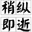 稍纵即逝(汉语成语) 稍纵即逝(汉语成语)