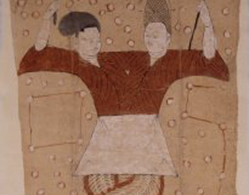 伏羲(左)女娲(右)兄妹交合图 伏羲(左)女娲(右)兄妹交合图