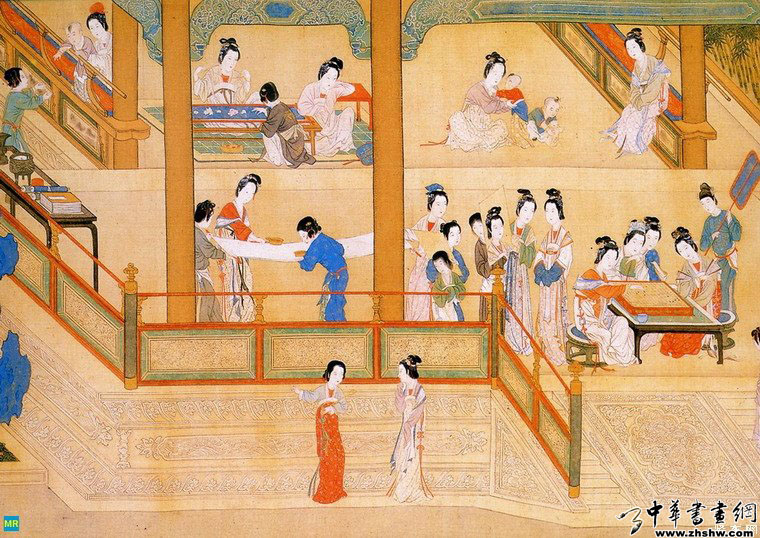 明 仇英《汉宫春晓图》（局部）