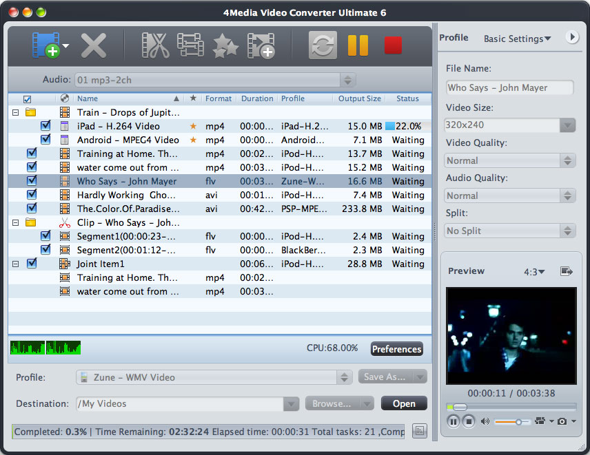 4Media Video Converter for Mac软体截图