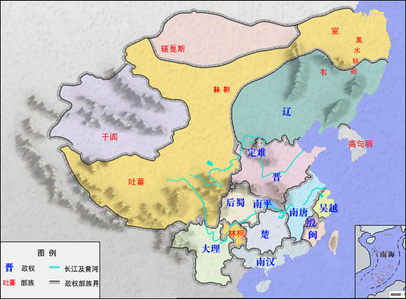 五代十国地图以及周边各民族分布