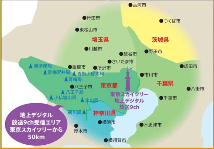 东京天空树（SKY TREE）可视区範围