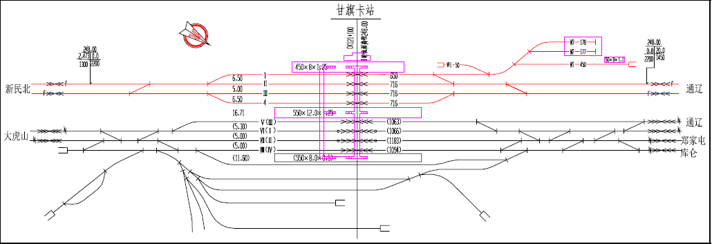 甘旗卡站平面布置图 甘旗卡站平面布置图