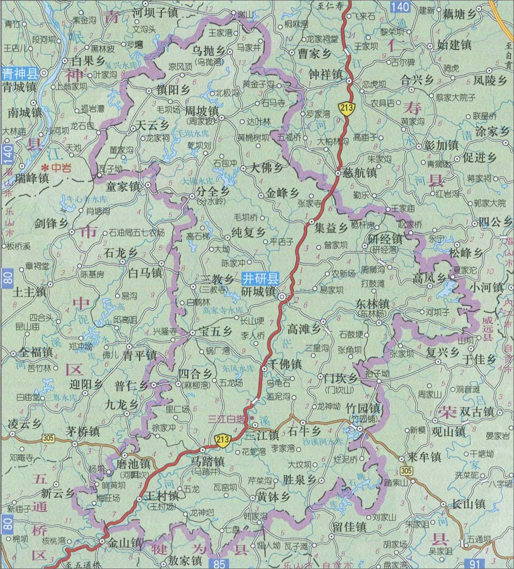 井研县地图 井研县地图