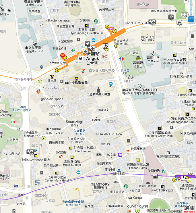 中文版仁寺洞地图