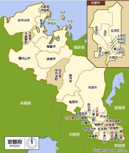 京都府行政区划图 京都府行政区划图