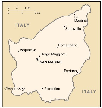 National Map Of San Marino National Map Of San Marino