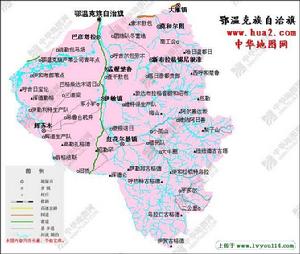 鄂温克族自治旗政区图 鄂温克族自治旗政区图