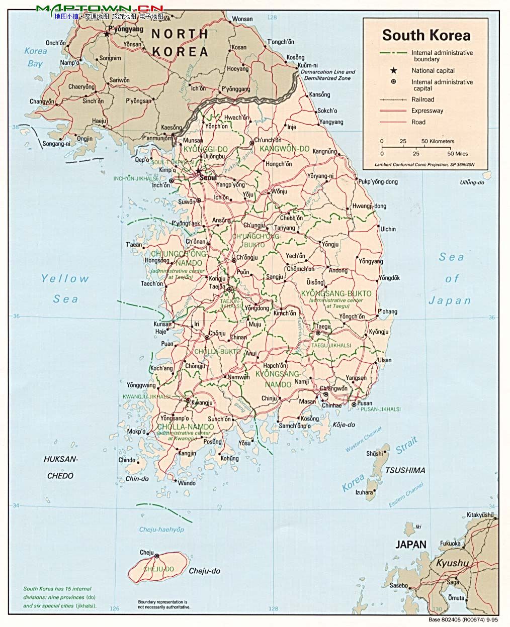 韩国地形图 韩国地形图