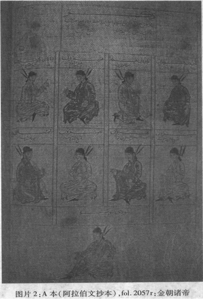 《史集》中的金朝历代皇帝肖像画（描摹自当时的汉文文献）