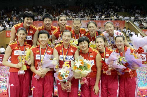 2005年，中国女排实现了女排亚锦赛十连冠