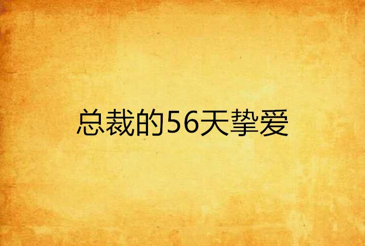 总裁的56天挚爱 总裁的56天挚爱