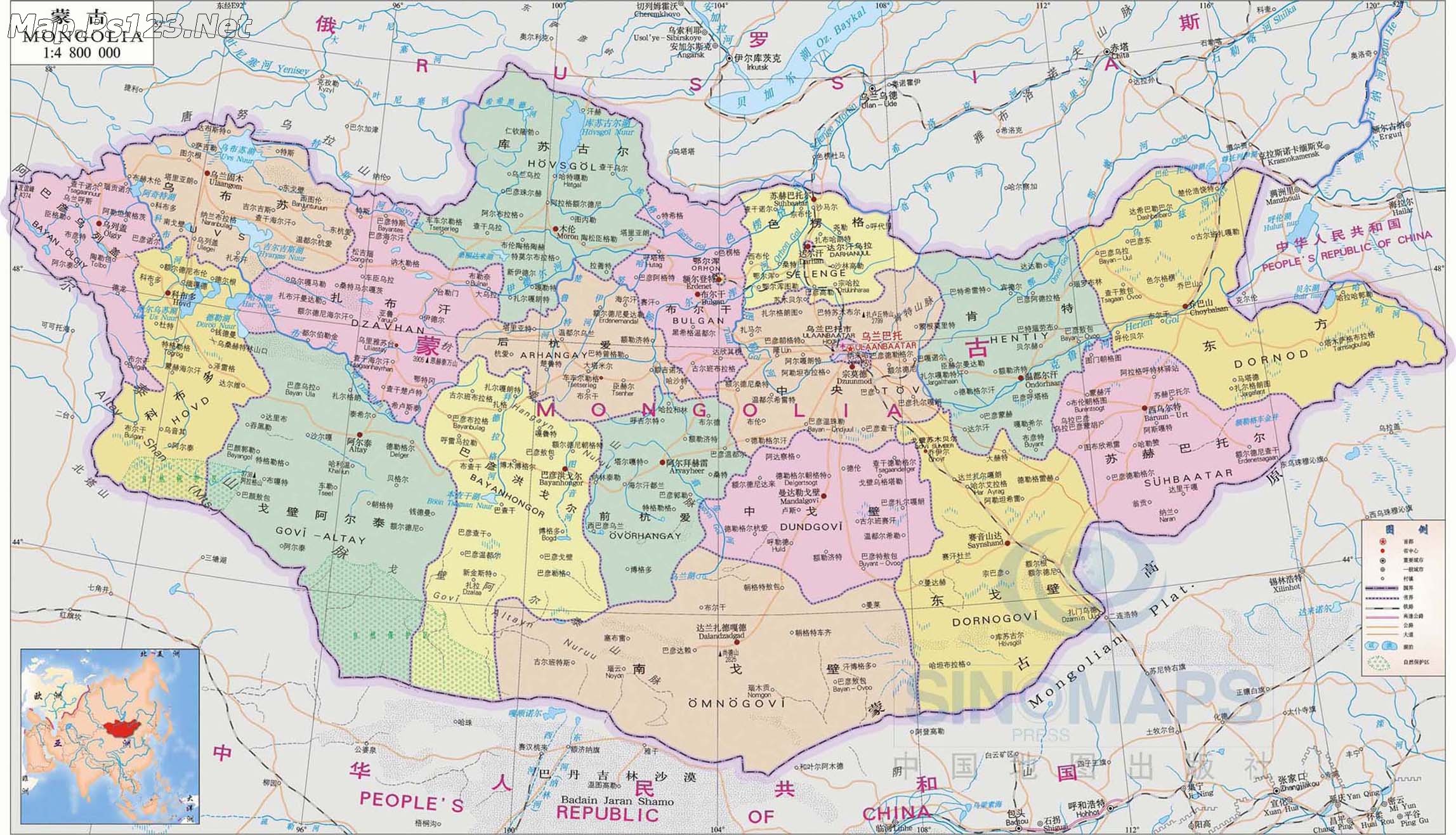 蒙古国地图