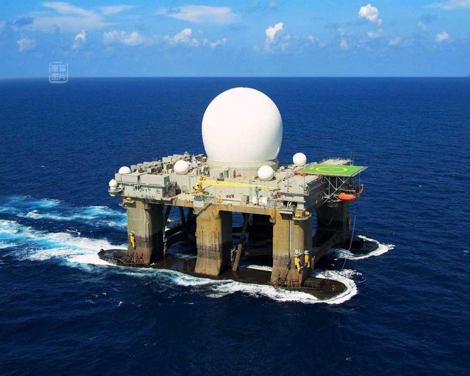 美国在海上营建的海军海基X波段雷达基站 美国在海上营建的海军海基X波段雷达基站