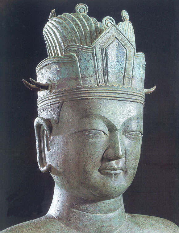 显陵出土的高丽太祖王建铜像 显陵出土的高丽太祖王建铜像