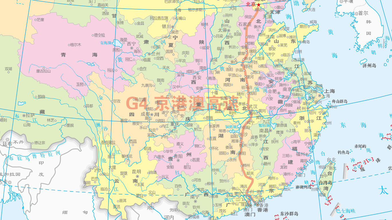 京港澳高速走向略图