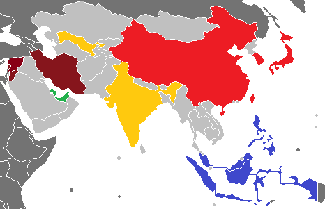 2011年武汉男篮亚锦赛参赛国分布