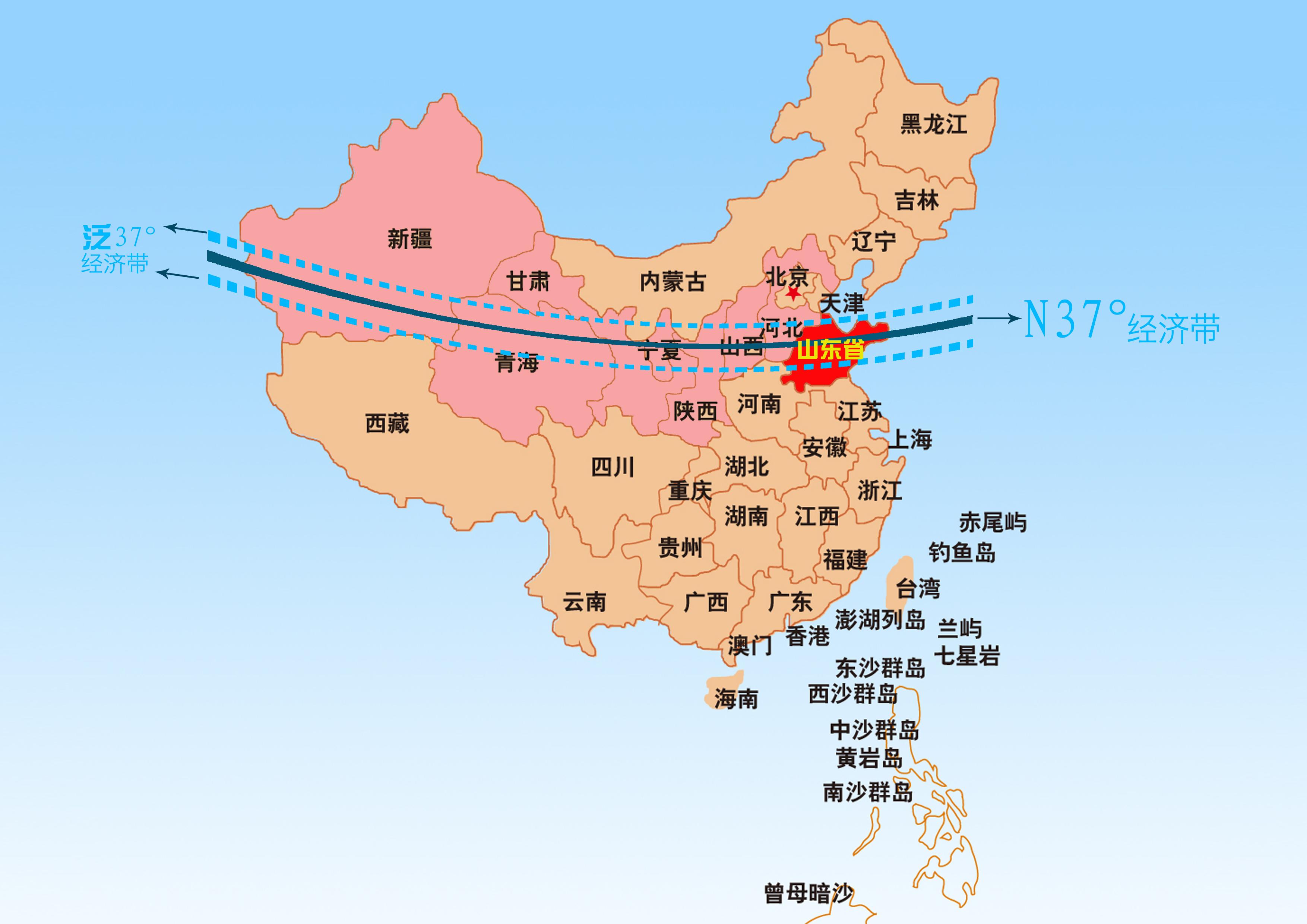 37º经济带示意图