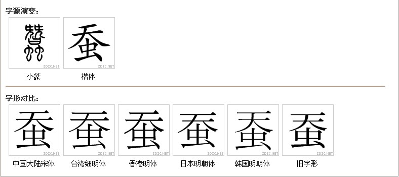 蚕的写法
