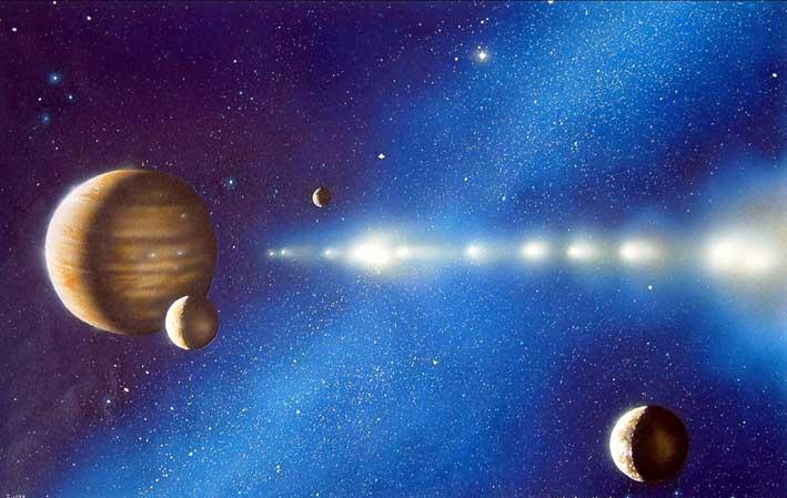 分裂后撞击木星想像图 分裂后撞击木星想像图