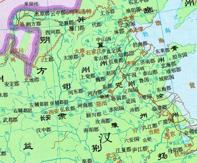 西汉时期中原地图 西汉时期中原地图