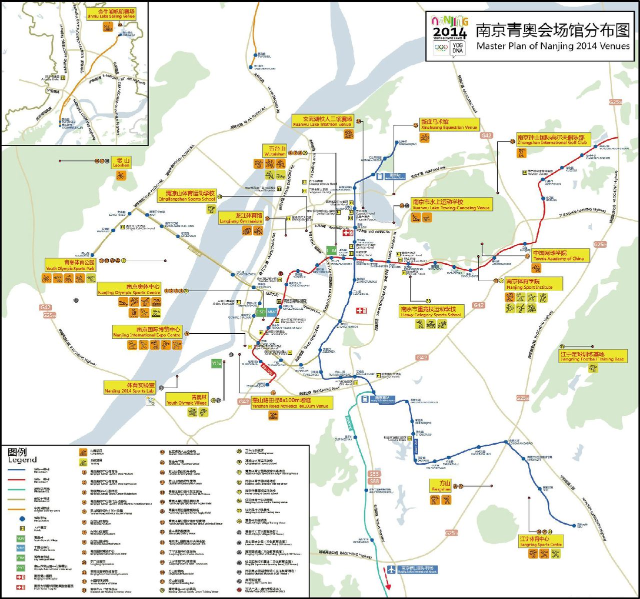 青奥会场馆分布图（点击查看大图）