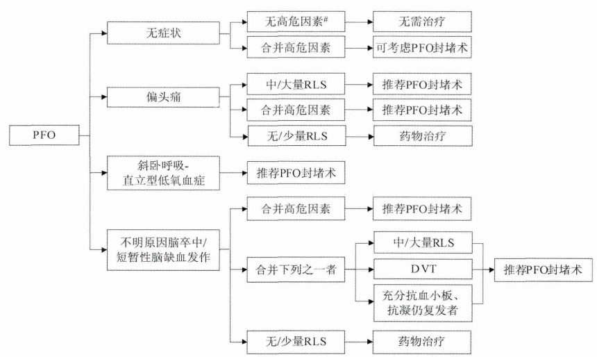 图3 PFO患者建议治疗方案